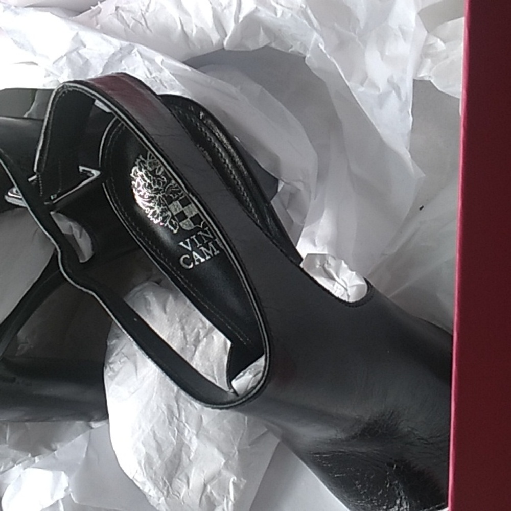 Vince Camuto Black High Heel Peep-Toe Shoes - Picture 4 of 10